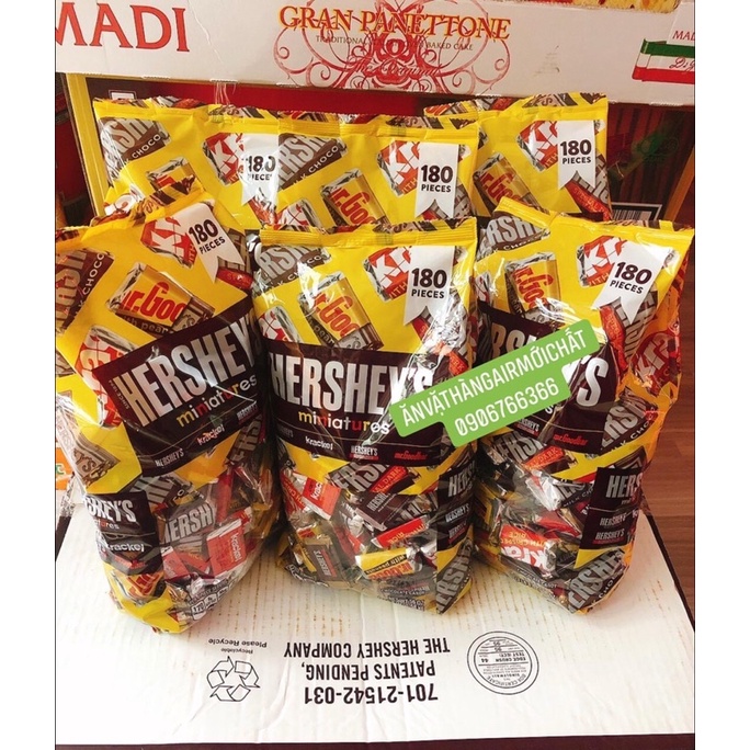 Socola Hershey’s Miniatures Mỹ Gói 180 Viên - 1.58 kg