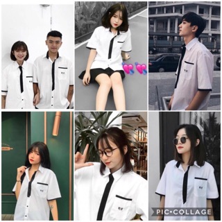 Áo sơ mi thêu chữ