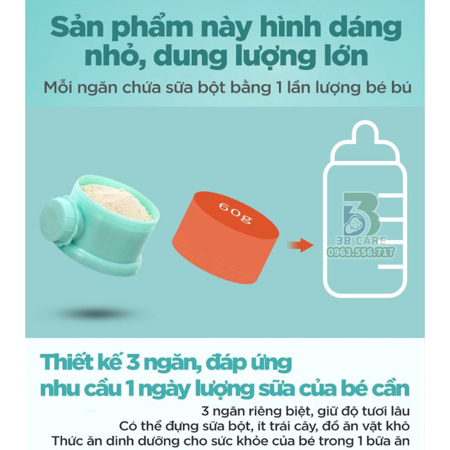 Hộp chia sữa đa năng 3 ngăn tiện lợi