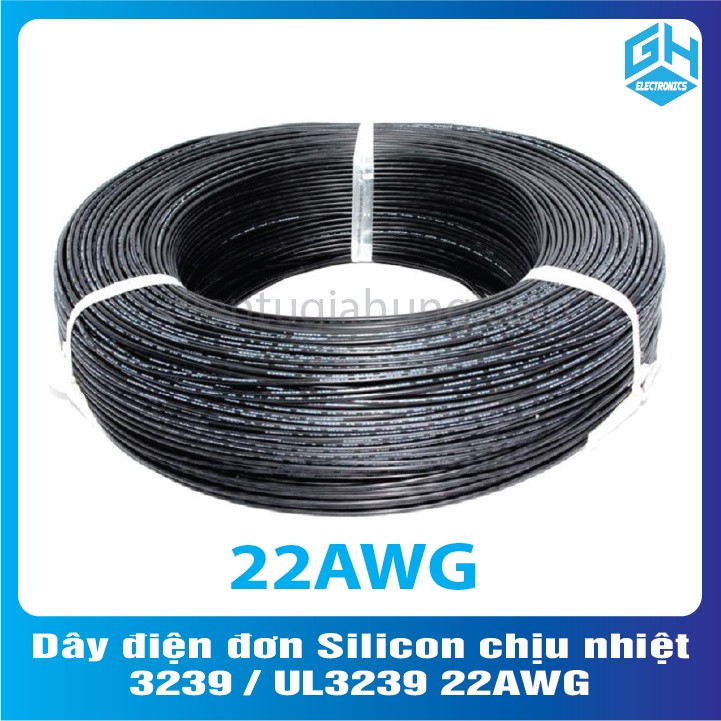 Set 5 Mét Dây điện đơn Silicon chịu nhiệt UL3239 22AWG,24AWG