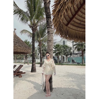Set tơ bèo cổ V mix cvay