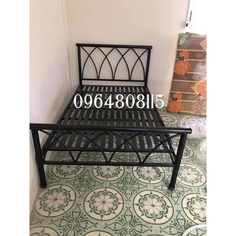 Giường sắt Đan chéo khung Mỹ nghệ ngang 1m2x2m- Freeship Hồ Chí Minh - Bảo hành 12 tháng tại nhà (SP Có 2 màu đen trắng)