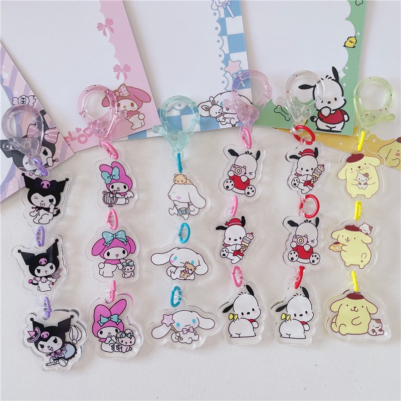 SANRIO Mới Móc Khóa Hình Kuromi Pochacco Cinnamoroll Đáng Yêu