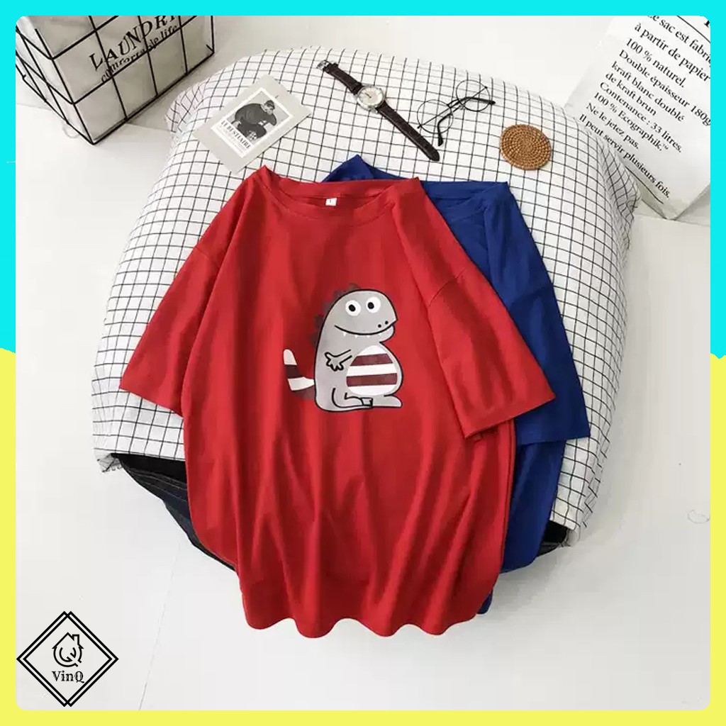 Áo Thun Khủng Long Sọc tay lỡ unisex - Áo Phông Form rộng, in Khủng Long Sọc, chất cotton bề mặt vải mềm ATIN90 | BigBuy360 - bigbuy360.vn