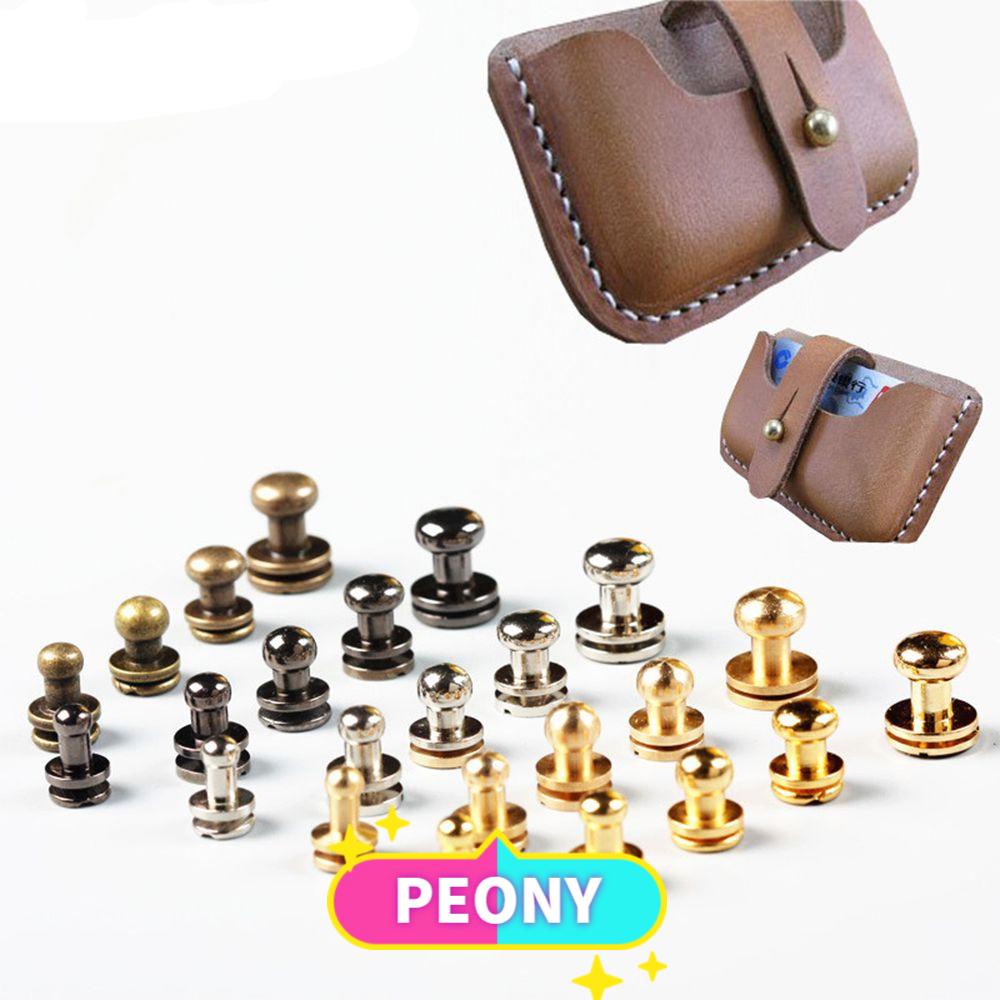 Set 10 Đinh Tán Đầu Tròn Bằng Đồng Thau Nhiều Màu Dùng Để Trang Trí Quần Áo / Túi Xách / Giày / Đồ Da Diy