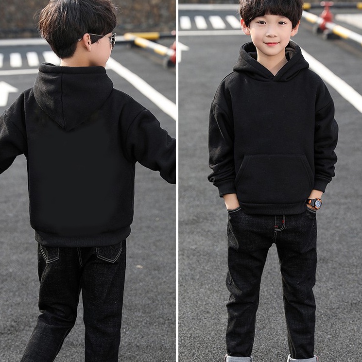 Áo hoodie nỉ trơn basic cho bé trai bé gái mềm mịn