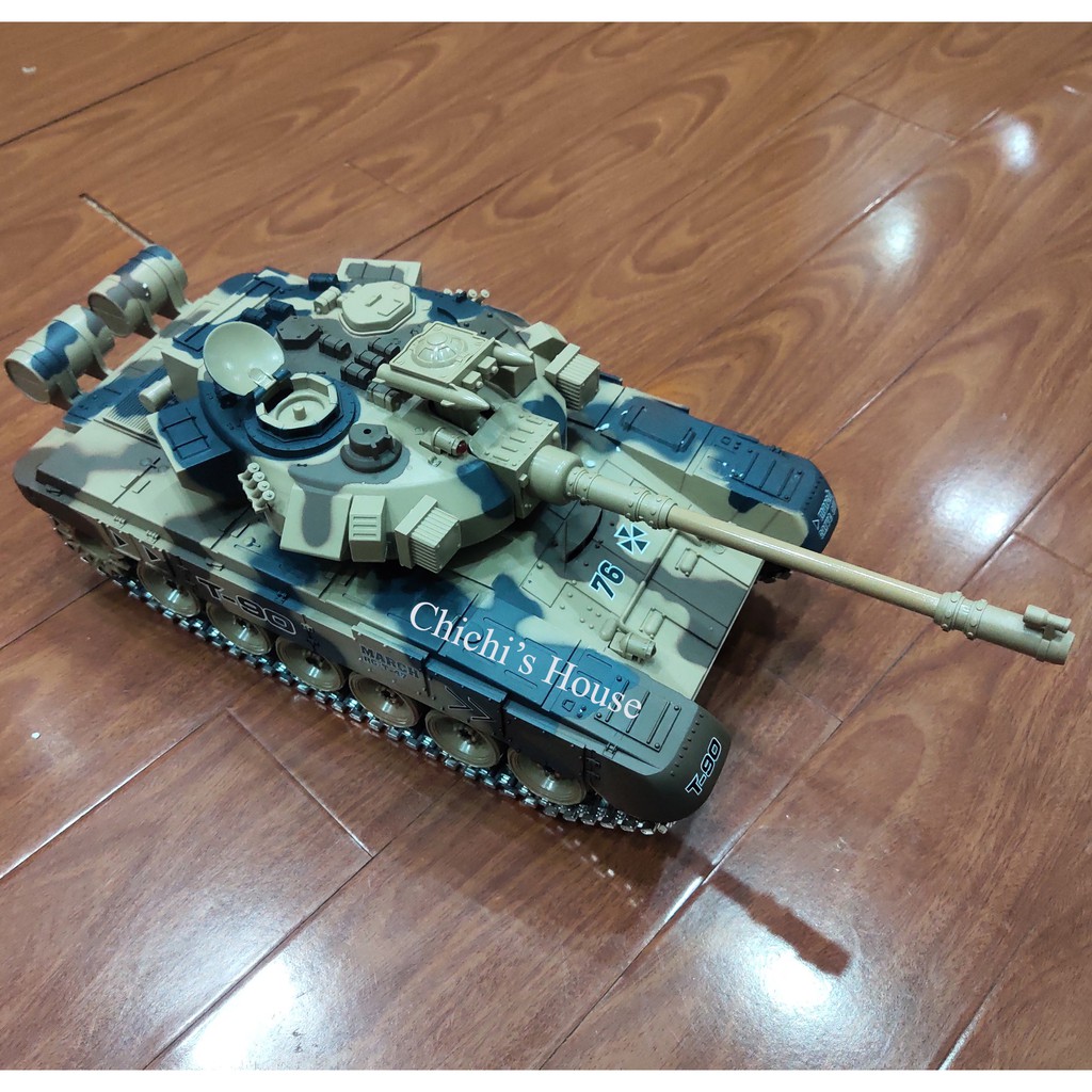 Đồ chơi xe tăng điều khiển chạy xích kim loại T-90