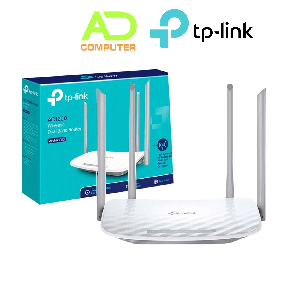 Bộ phát Wifi Băng Tần Kép AC1200 Tplink Archer C50 2.4GHz &amp; 5GHz- Hàng Chính Hãng