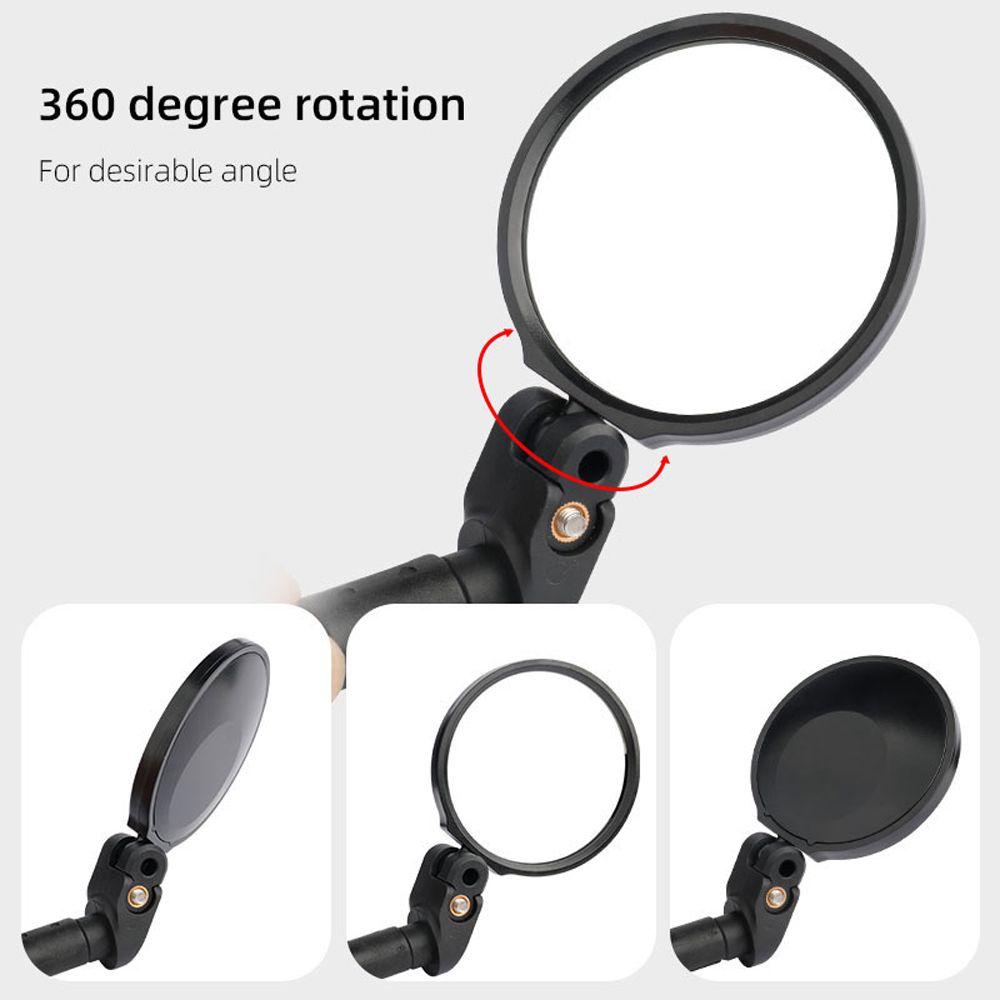 BARRY Bicycle Rearview Mirrors 17.4-22mm MTB Black Accessories 360° Rotatable Sight Reflector Wide Range Left Right Mount Rear View Mirror