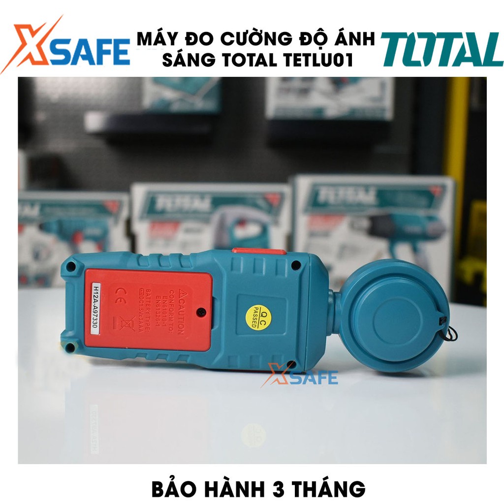 Máy đo cường độ ánh sáng kỹ thuật số TOTAL TETLU01 màn hình LCD Thiết bị đo cường độ ánh sáng phạm vi 0-200000 LUX