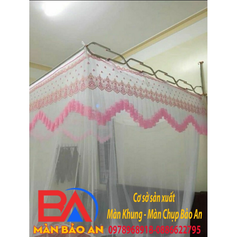 Màn khung xếp gọn trọn bộ Màn + Khung- Màn khung xếp mùng xếp gọn tiện dụng(kèm theo khung inox)