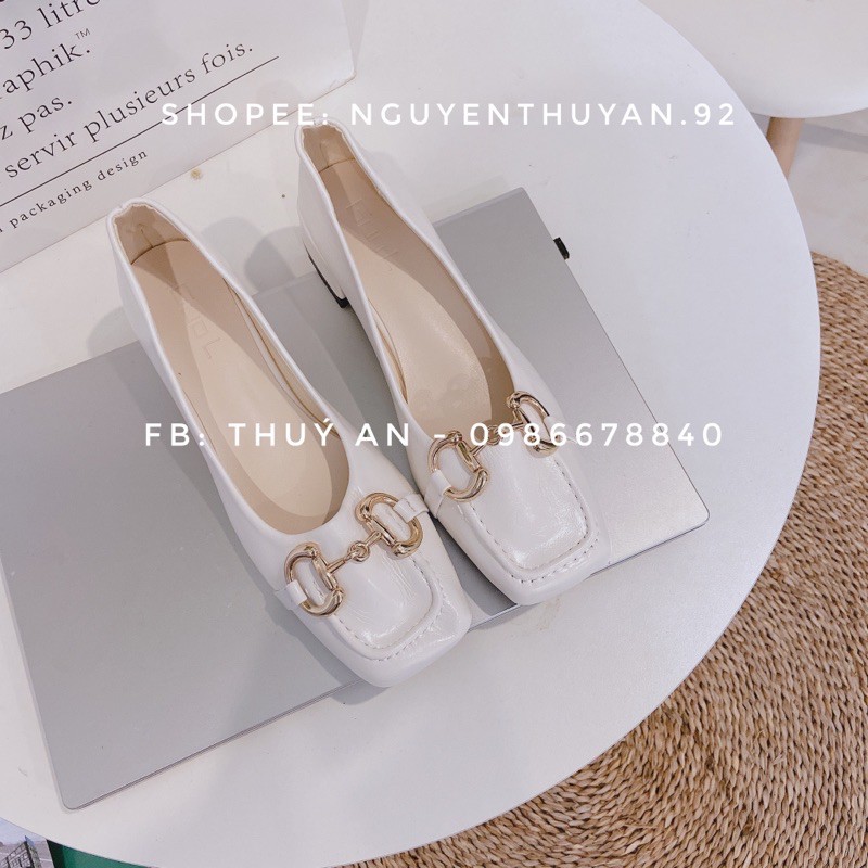 Giày cao gót nữ vintage mũi vuông cao 4cm [VIDEO+ẢNH THẬT SHOP CHỤP]