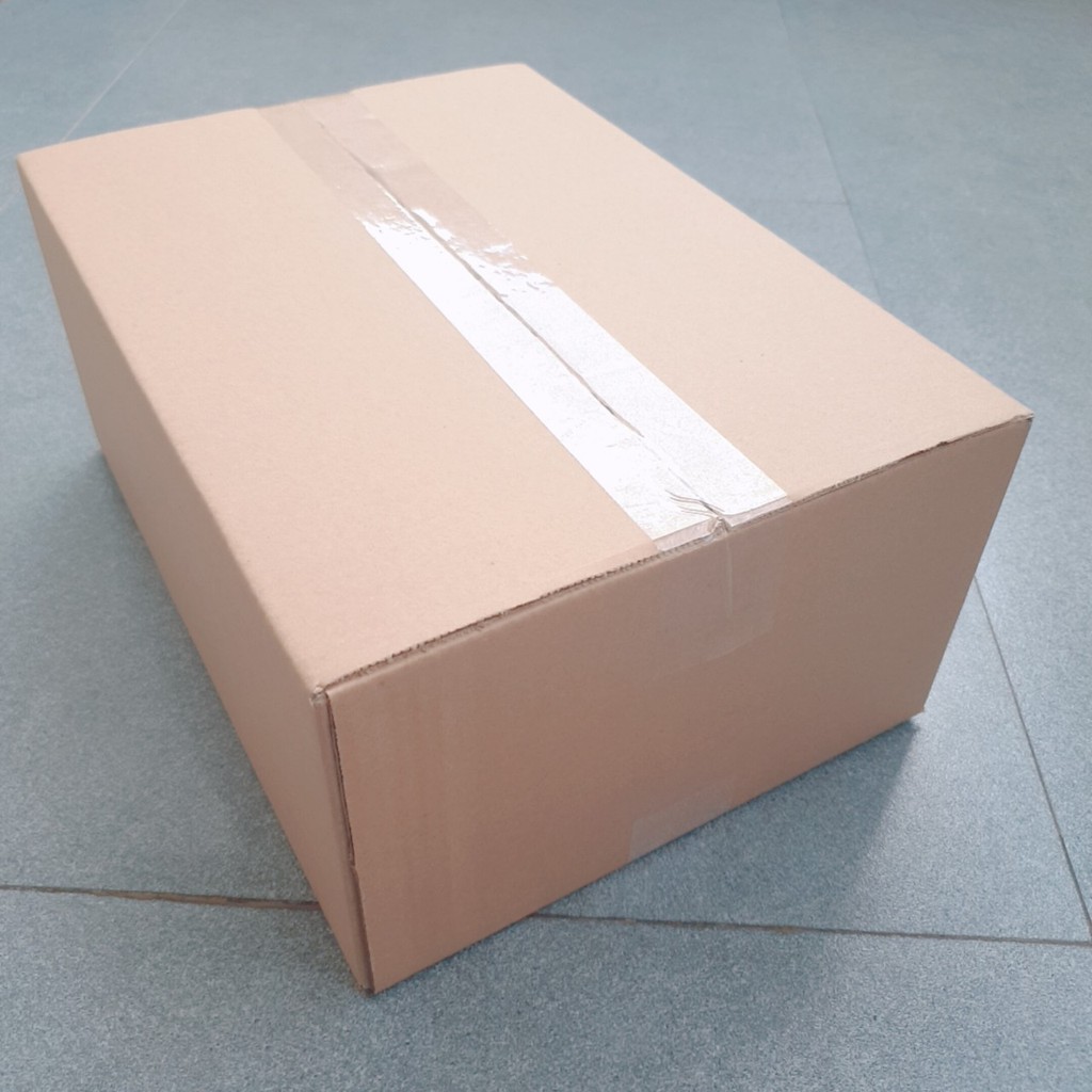 Hộp giấy carton gói hàng, thùng ship cod bìa cứng nhiều lớp sóng giấy kích thước 35*20*15 – QTAZA-05
