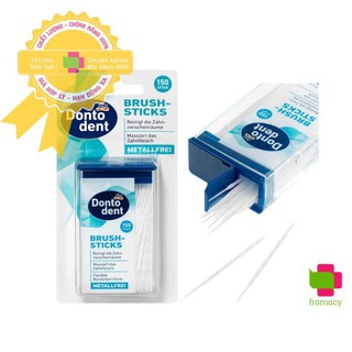 Tăm xỉa răng nha khoa Dontodent Brush Sticks, Đức 2 đầu giúp vệ sinh răng miệng