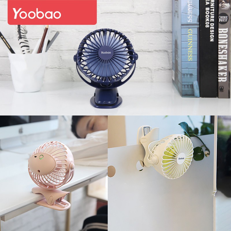 Quạt mini quat tích điện có kẹp đa năng dùng 2 ngày liền với 4 tốc độ quạt Yoobao Y- F04 ( Pin siêu khủng 6400mAh) | BigBuy360 - bigbuy360.vn