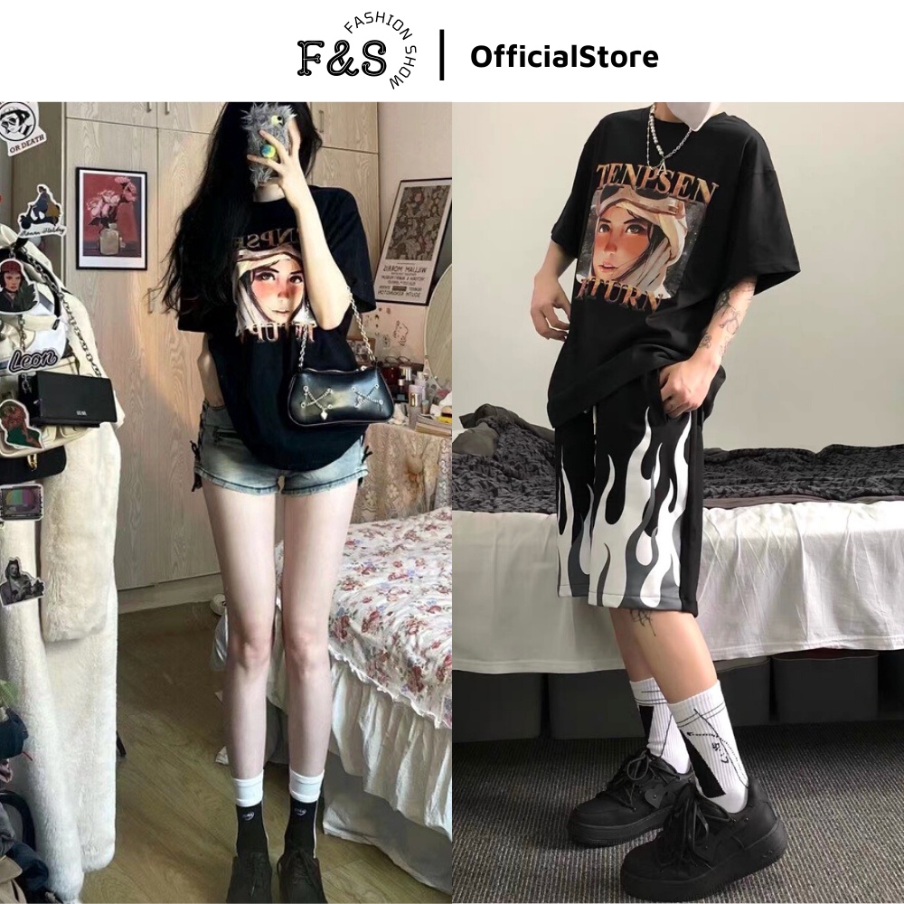 Áo thun tay lỡ unisex TENPSEN RETURN - Áo phông F&amp;S nam nữ form rộng cho cặp đôi phong cách hàn quốc