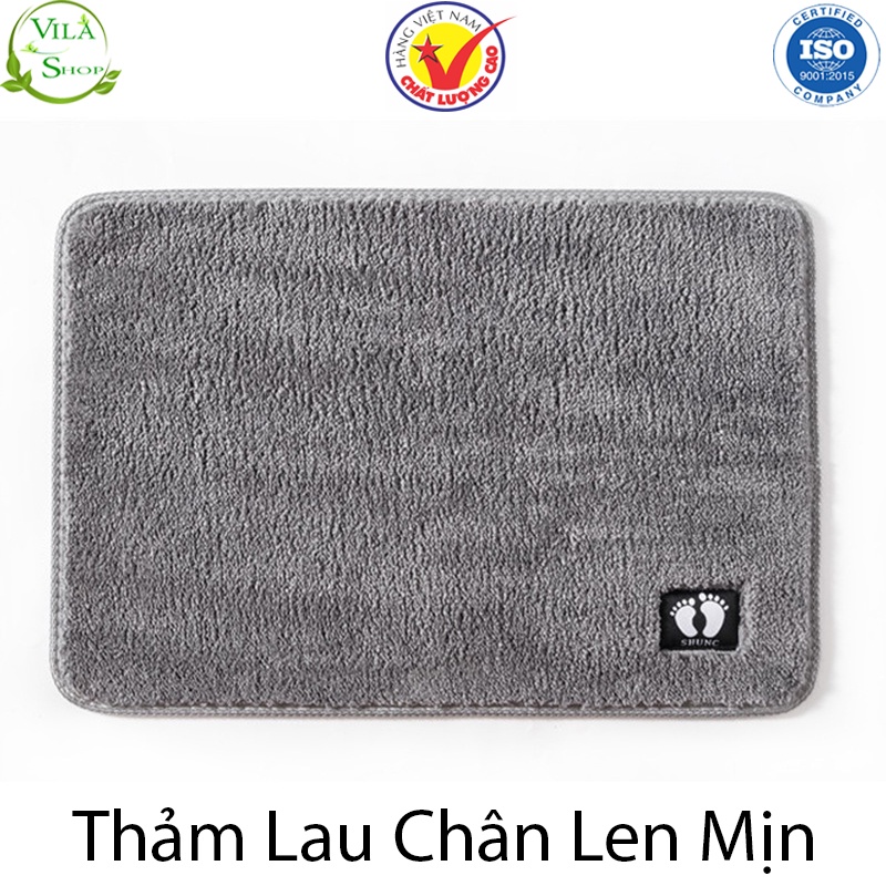 Thảm Lau Chân, Thảm Trải Sàn, Chất Liệu Len, Nỉ Mịn - Sợi Bông Cotton, Thấm Hút Nước Cực Tốt Khổ 40 cm x 60 cm