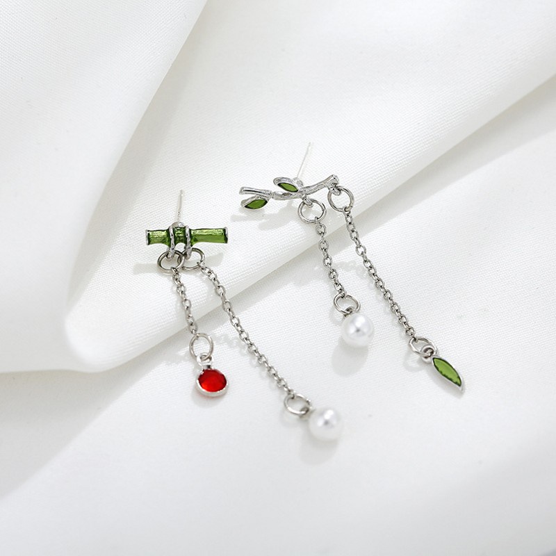 Đôi bông tai thiết kế lá tre phong cách vintage cho nữ