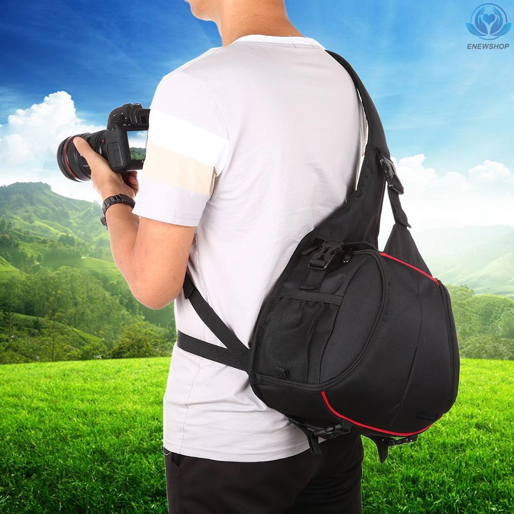 【enew】PULUZ Digital SLR Camera Bag Backpack Triangle Style Water-resistant Single Shoulder Messenger Bag