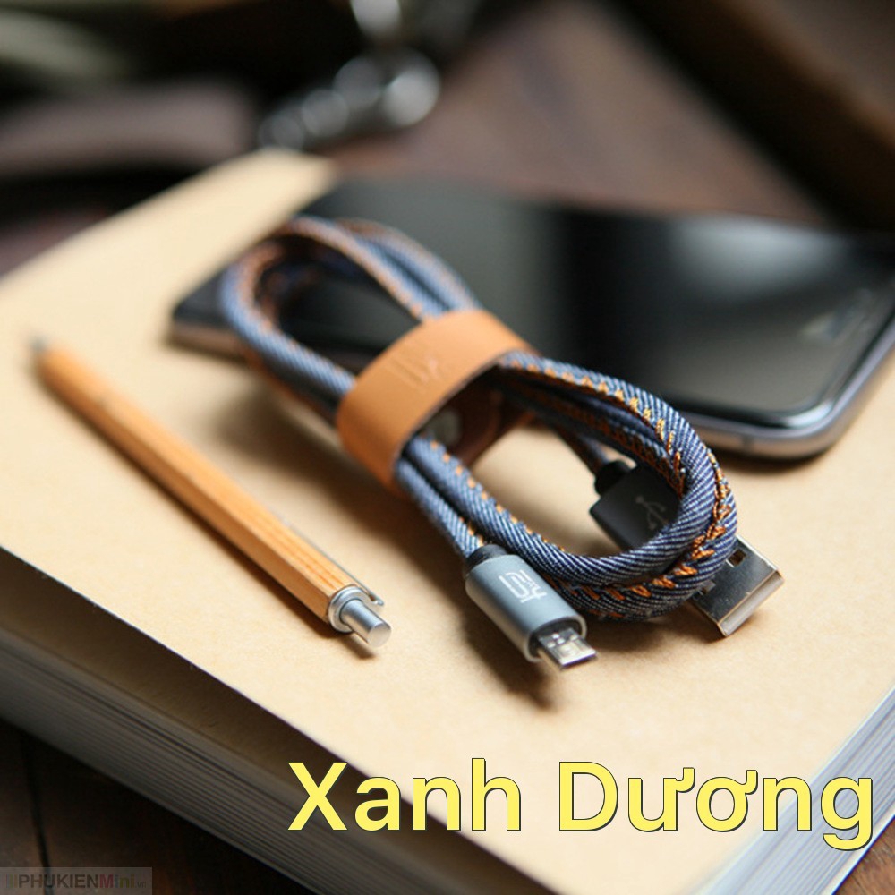 Cáp MicroUSB Maoxin bọc vài jean dài 1m