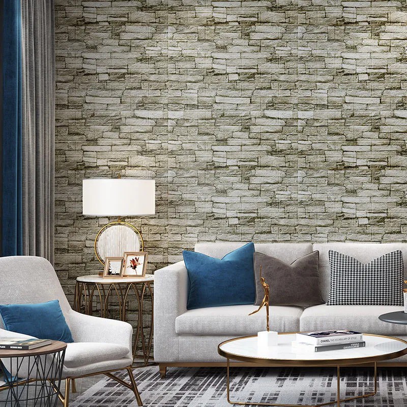 Xốp dán tường 3d Miếng phòng ngủ tranh tường 3D tranh tường bọt nội thất nhà Bọt 3D không thấm nước tường và gạch trần để trang trí phòng ngủ Keo dán bọt gạch đơn giản