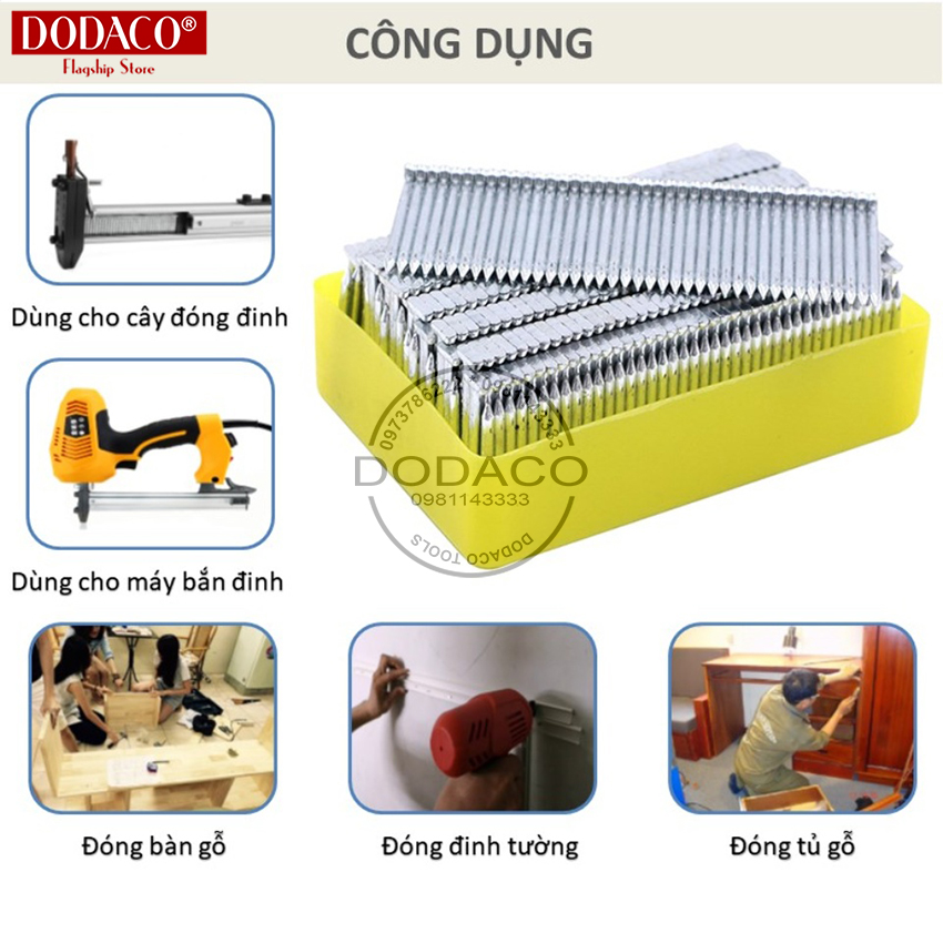 [Ảnh thật] Đinh bắn bê tông ST18 QM hộp 1000 đinh 18mm dùng cho cây đong đinh và máy đóng đinh đóng gỗ đóng đinh tường