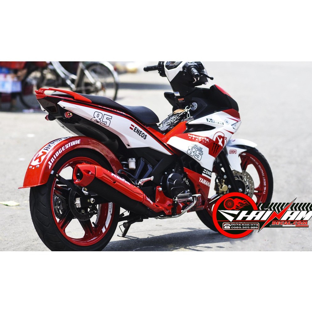 Tem trùm trắng đỏ Eneos giành cho Exciter 150