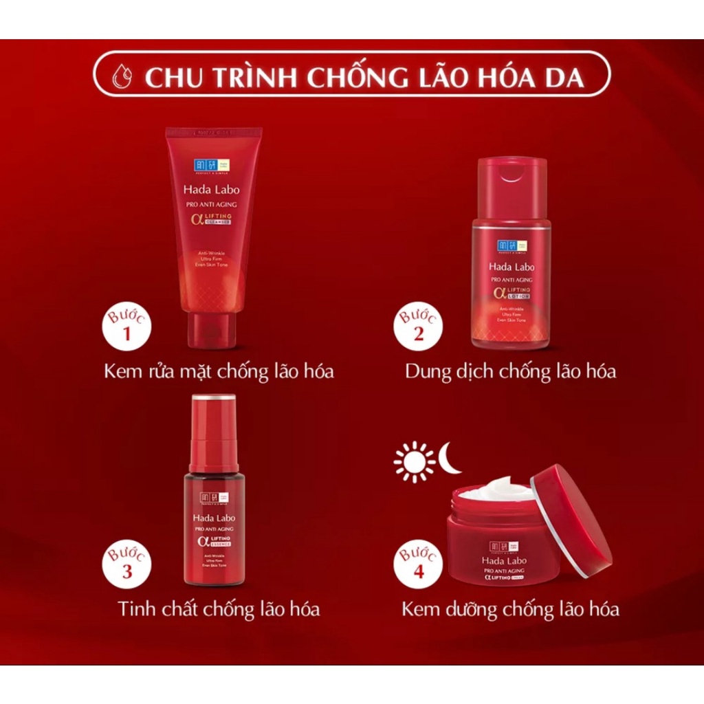 Kem rửa mặt dưỡng chuyên biệt chống lão hóa Hada Labo Pro Anti Aging Cleanser 80g