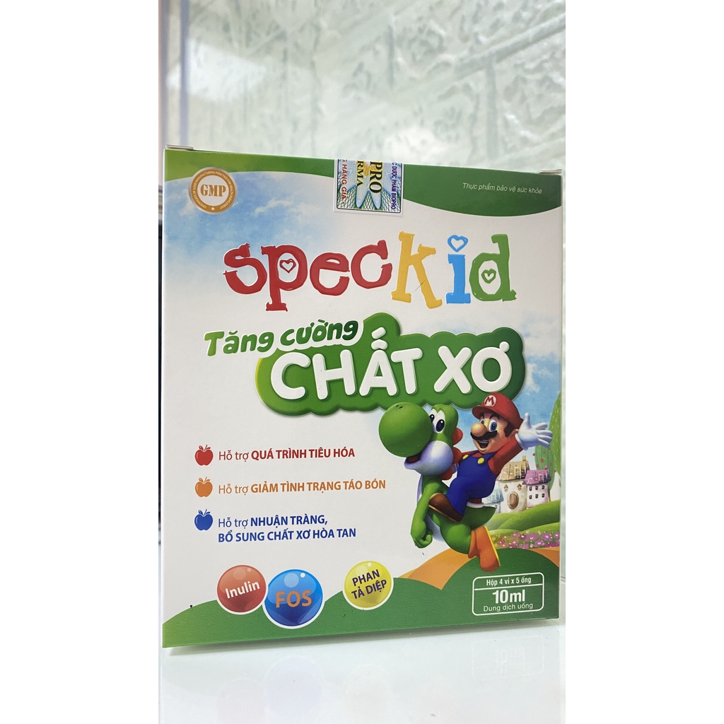Speckid tăng cường chất xơ Giảm Táo Bón hỗ trợ quá trình tiêu hóa dễ dàng hơn.Hộp 20 ống