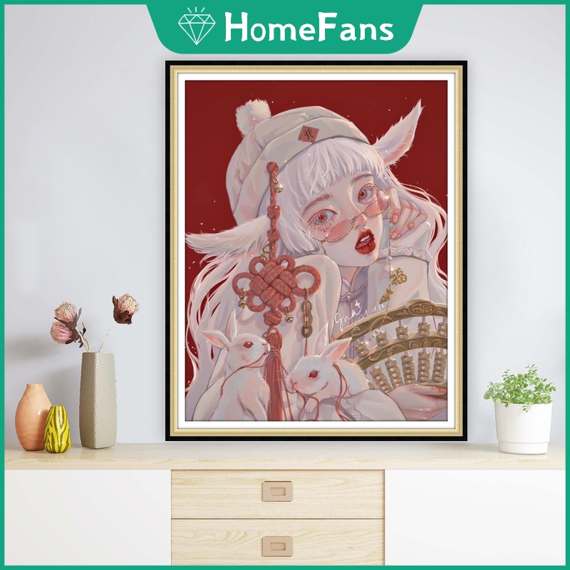 Bộ Tranh Đính Đá 5D Tự Làm 30x40cm / 40x50cm Hình Bé Gái Và Cung Hoàng Đạo