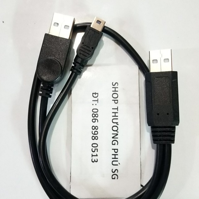 Cáp tín hiệu kết nối 2 đầu USB ra 1 đầu Mini USB - Hình thang