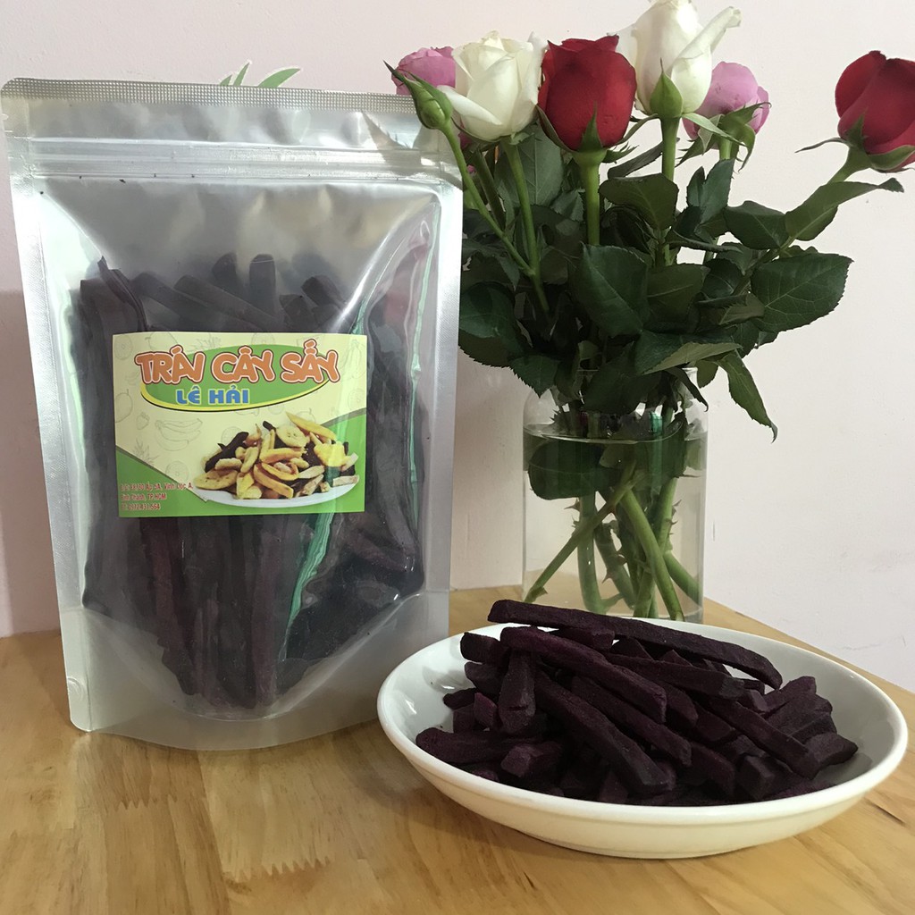Khoai lang tím sợi sấy giòn hàng nguyên không đường 100gr / 250gr / 500gr Lê Hải | BigBuy360 - bigbuy360.vn