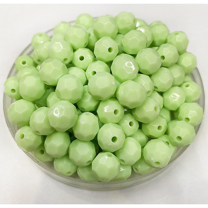 Set 30 Hạt Tròn Cắt Mặt Trang Sức 10mm 32 Màu