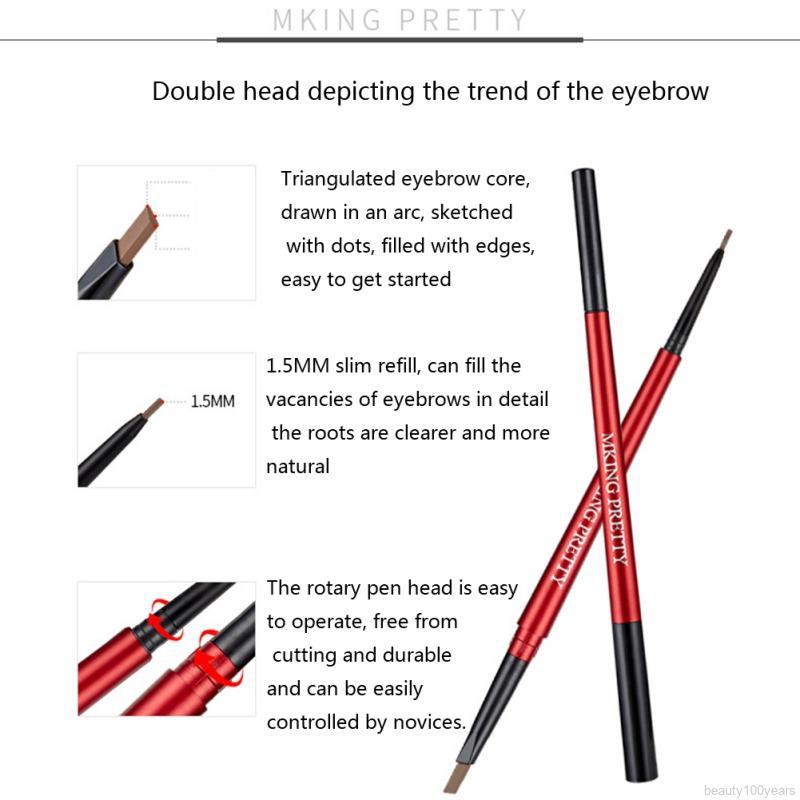 [Hàng mới về] Bút kẻ chân mày 2 đầu dạng xoay chống nước chống nhòe tiện dụng | BigBuy360 - bigbuy360.vn