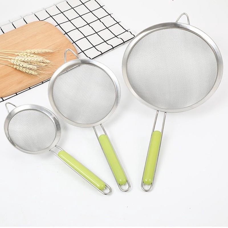 Rây Lọc Viền Inox Cán Xanh Cao Cấp