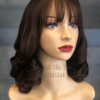 Tóc Bộ Xoăn Lọn 40cm Nâu Socola