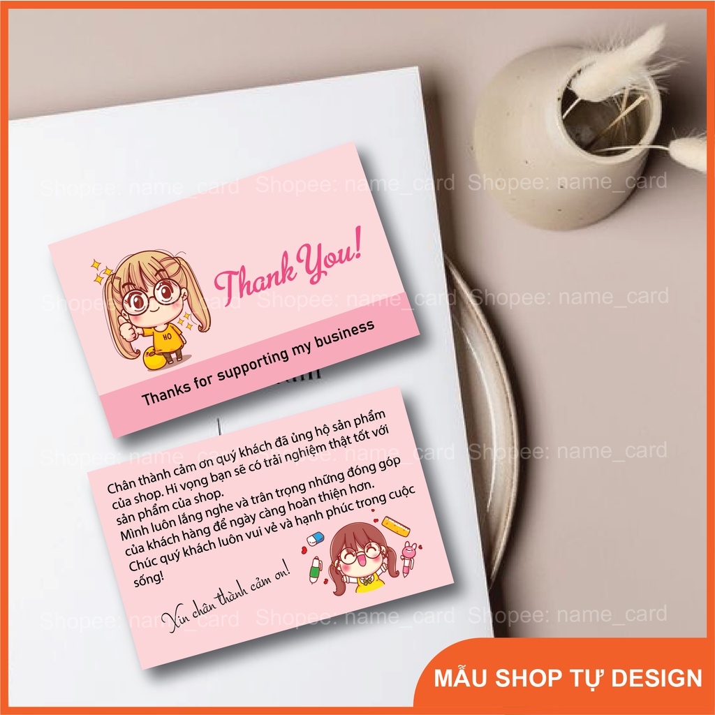 Thiệp cảm ơn, thank you card cảm ơn khách hàng có sẵn tại shop