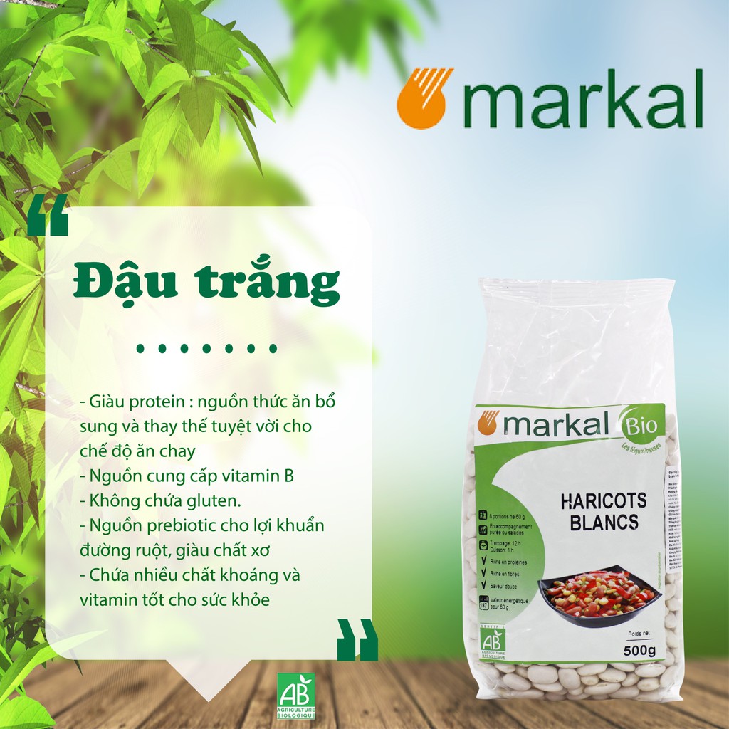 Đậu trắng hữu cơ Markal bổ sung protein cho người ăn chay