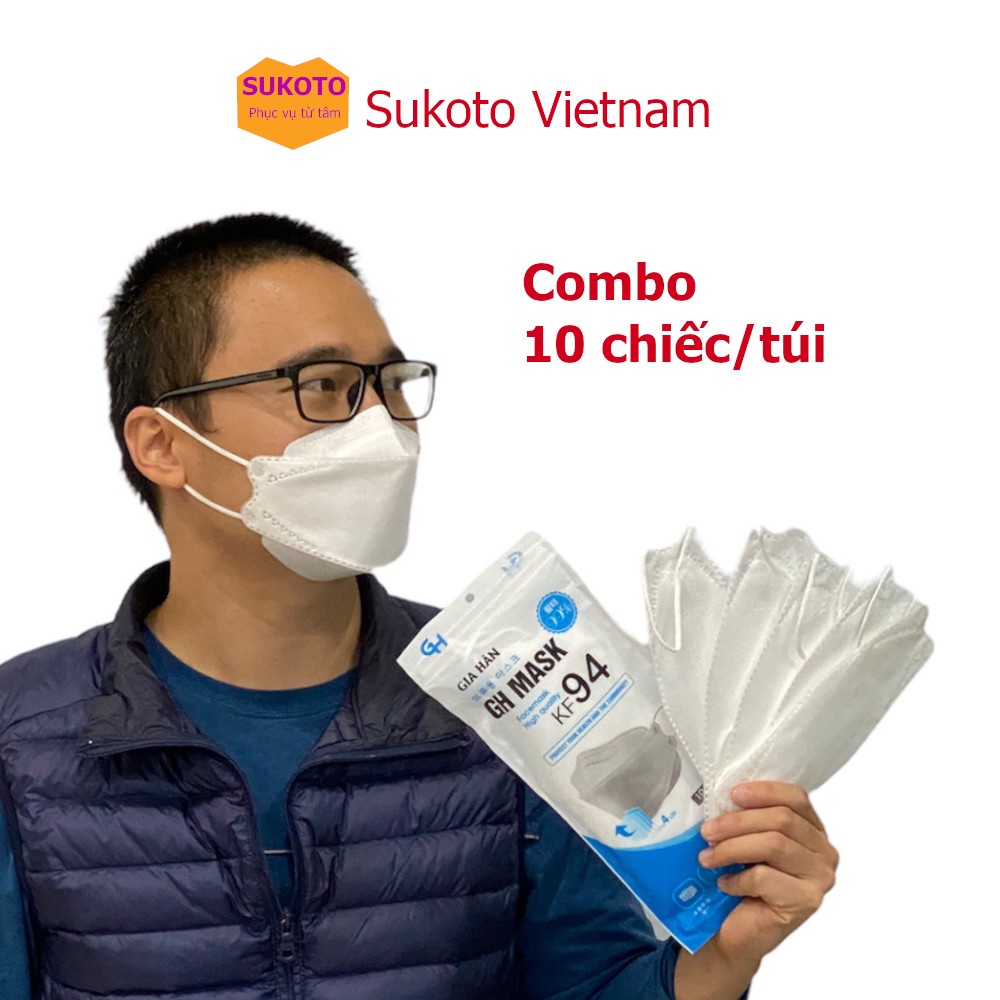 10 Chiếc Khẩu Trang 4 Lớp KF94 GH MASK - Lọc khuẩn và bụi min, hàng cao cấp