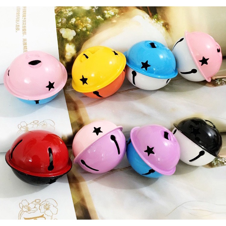 Charm (C347) slime/ Dụng Cụ Charm Trang Trí Hình Lục Lạc (Chuông) với hình Sao đa sắc (4cm)