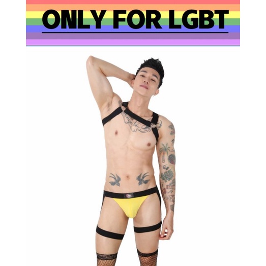 Quần lót jockstrap dây sexy đan chéo đan mông phá cách lạ mắt - Quần sịp nam khoe mông căng tròn loại Y55