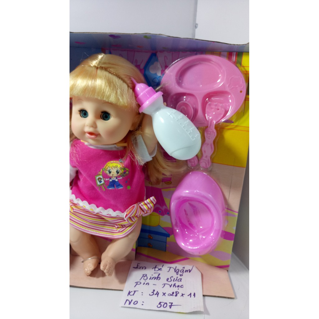 Búp Bê Em Bé Ngậm Bình Sữa