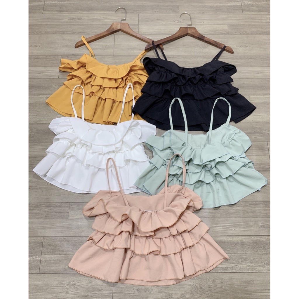 Áo 2 dây voan bèo xinh xắn