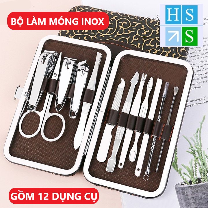 Bộ cắt móng tay 12 món (Hộp nhỏ) dụng cụ làm móng tay chân tiện lợi chất liệu thép không gỉ - HS Shop Thủ Đức