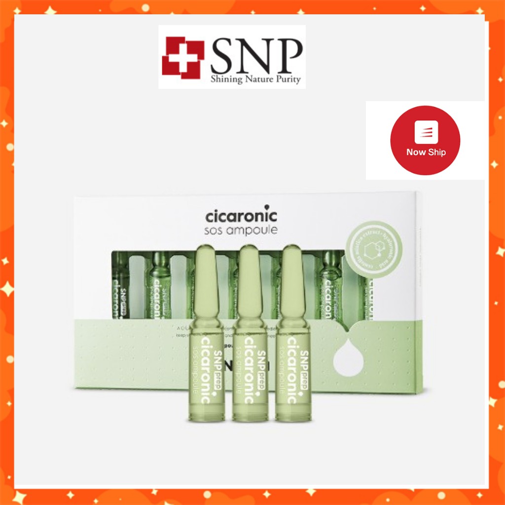 Serum dưỡng da SNP cưỡng ẩm, làm dịu da nhạy cảm Prep Cicaronic SOS Ampoule