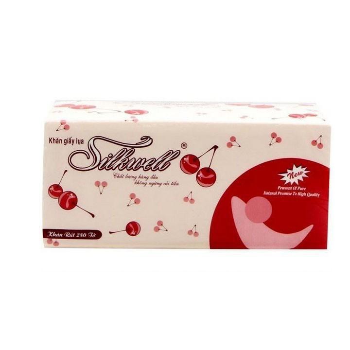 KHĂN GIẤY RÚT SILKWELL ĐỎ 280 TỜ