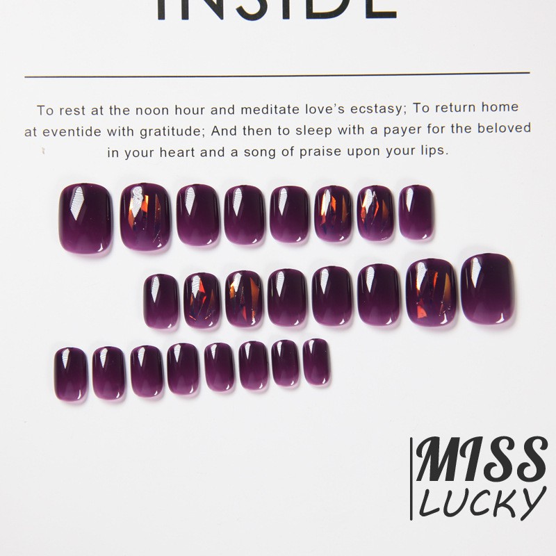 Set 24 Móng Tay Giả Màu Tím