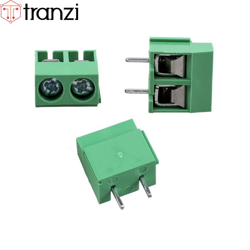 Cầu đấu 5.0mm KF301 5.0 2P chân cắm thẳng xanh lá - túi 10 cái