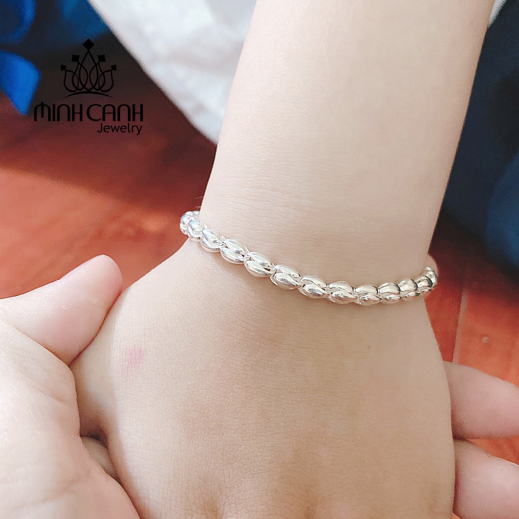 Lắc Bạc Trẻ Em Hạt Gạo Minh Canh Jewelry