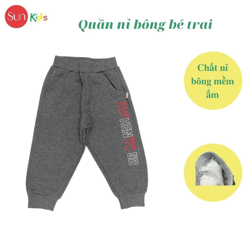 Quần dài bé trai, quần nỉ bông cho bé chất dày ấm, nhiều mẫu, size 1-8T- SUNKIDS